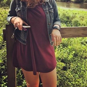 Light Maroon T-Shirt Dress